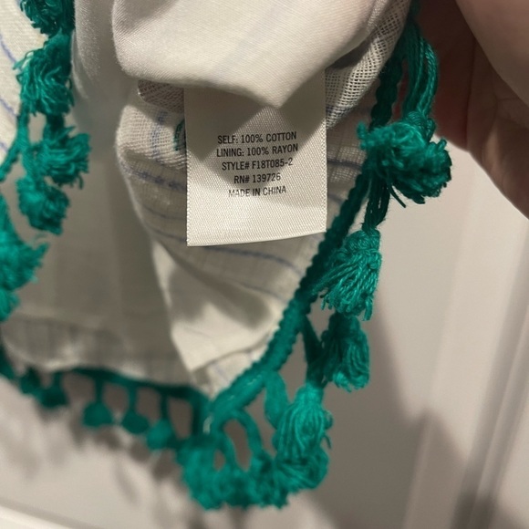 Francesca's Blue Rain Cactus Tassel Stripe Tank Top - Picture 9 of 9